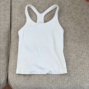White Ribbed Tank Top